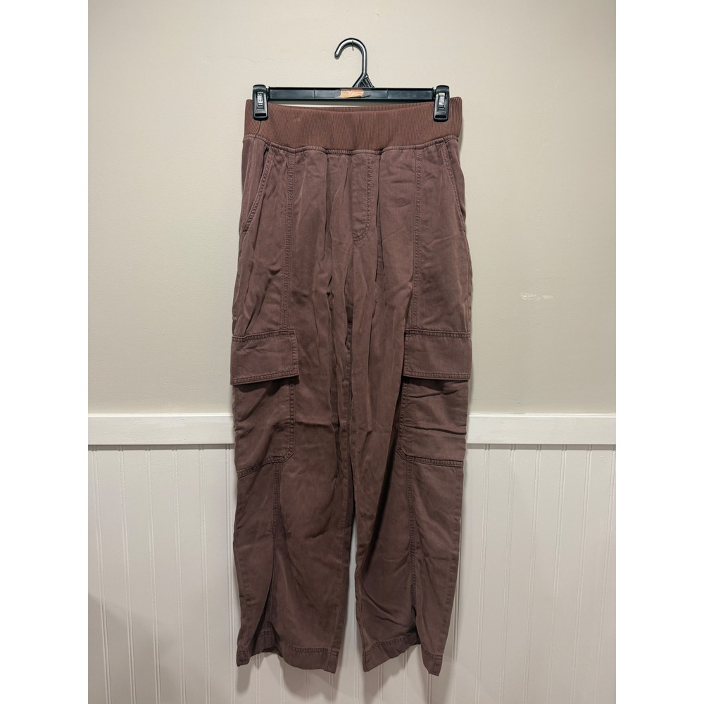 Lou & Grey Pull On Cargo Pants Straight Leg Brown Fall Women Size Small